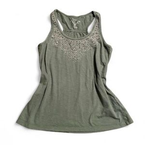 Sonoma Sage Green Embroidered Tank Top